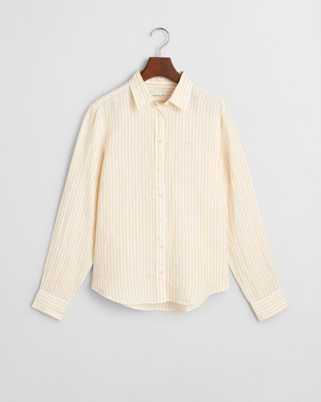 Camisa Regular Fit de lino a rayas