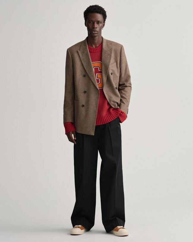 Jersey extragrande de estilo universitario con cuello redondo