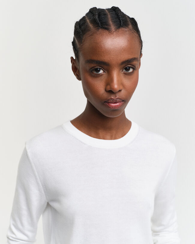 Jersey de cuello redondo en punto fino