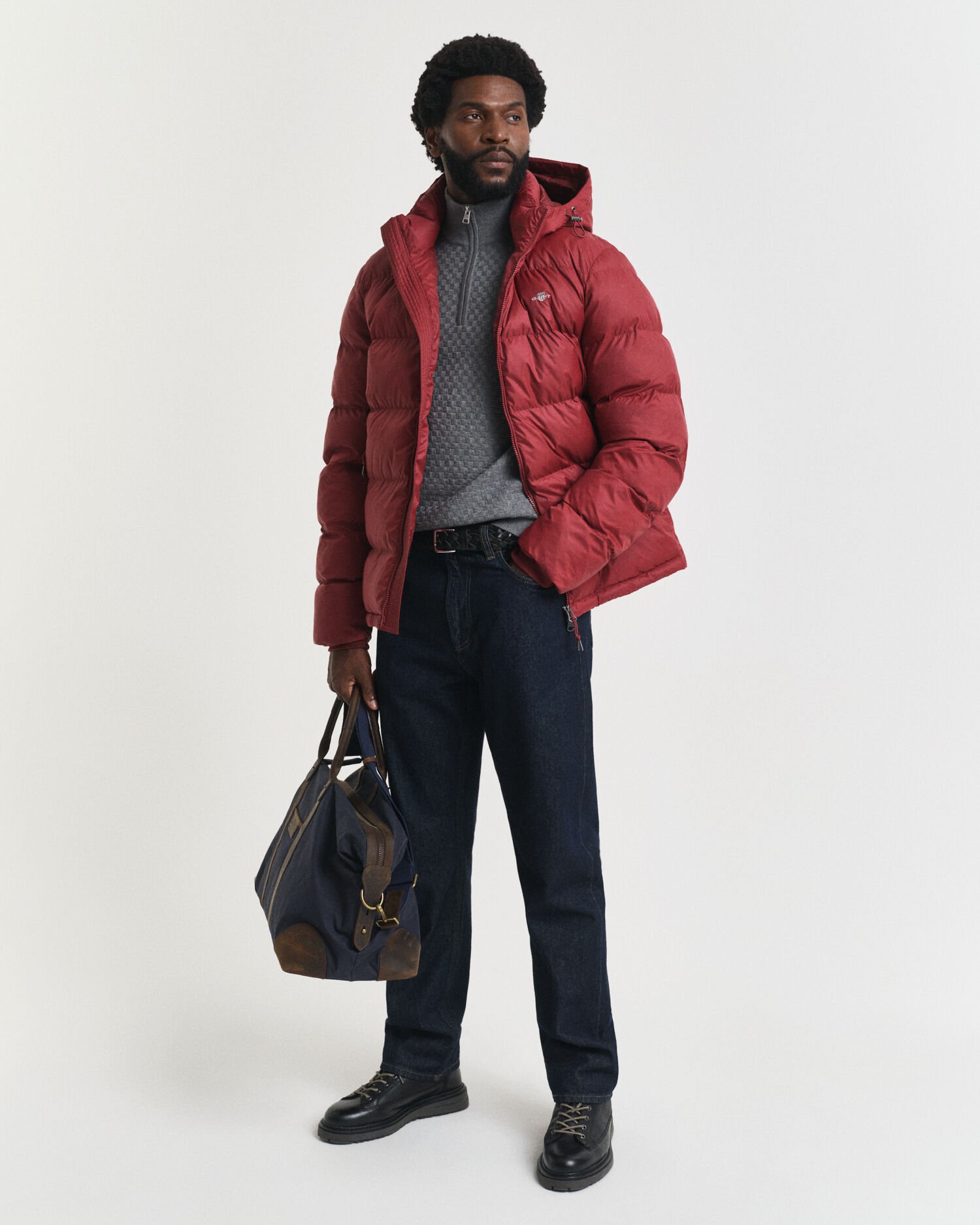 Jersey con media cremallera y microtextura