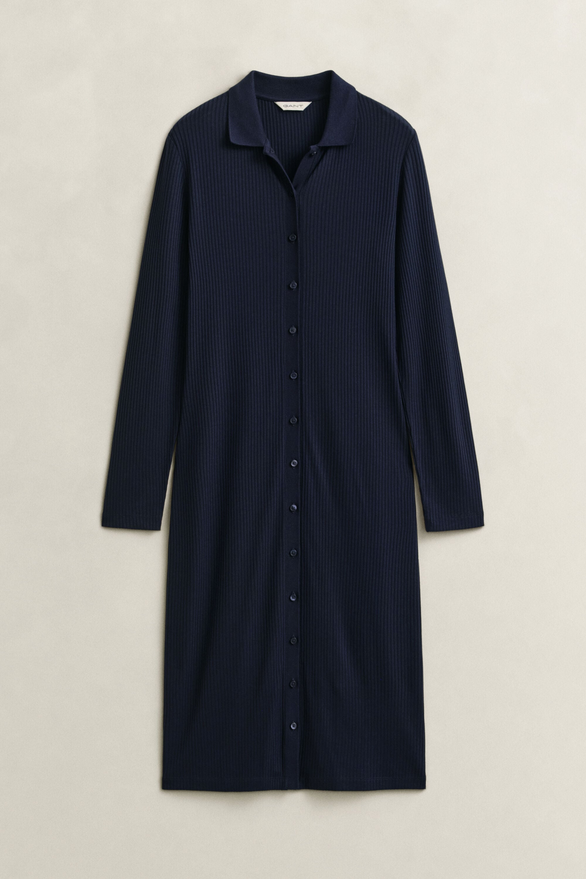 Vestido tipo polo Slim Fit acanalado