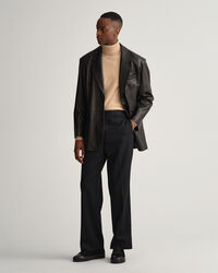 Jersey de cuello vuelto en algodón y cachemir