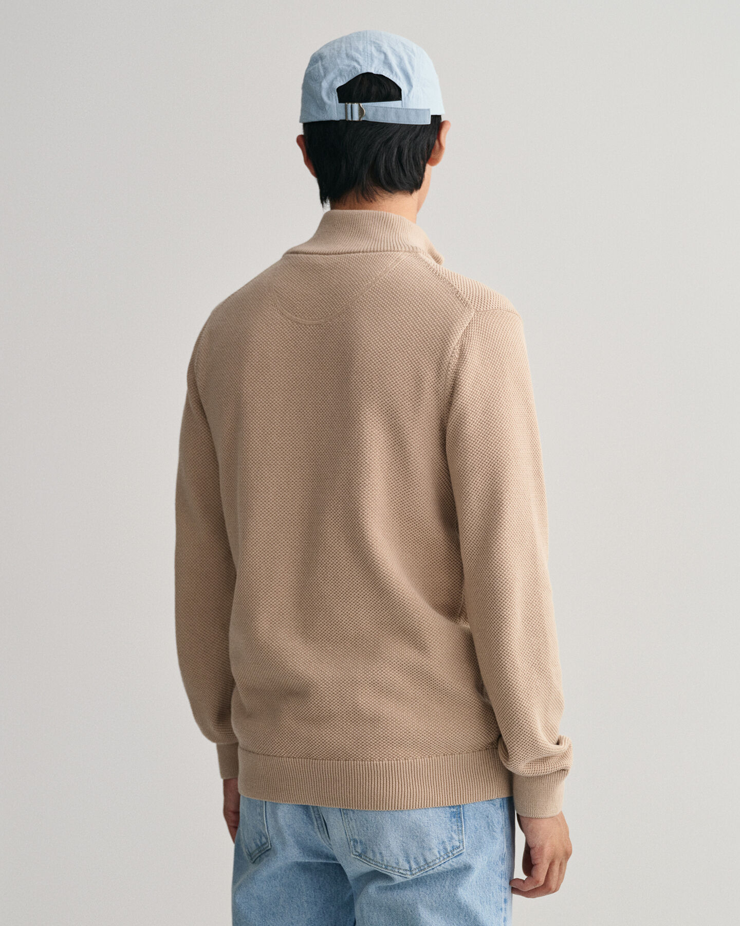 C&aacute;rdigan en piqu&eacute; de algod&oacute;n con cremallera