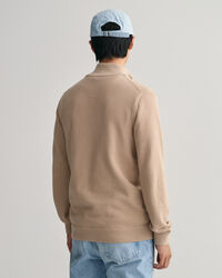 C&aacute;rdigan en piqu&eacute; de algod&oacute;n con cremallera