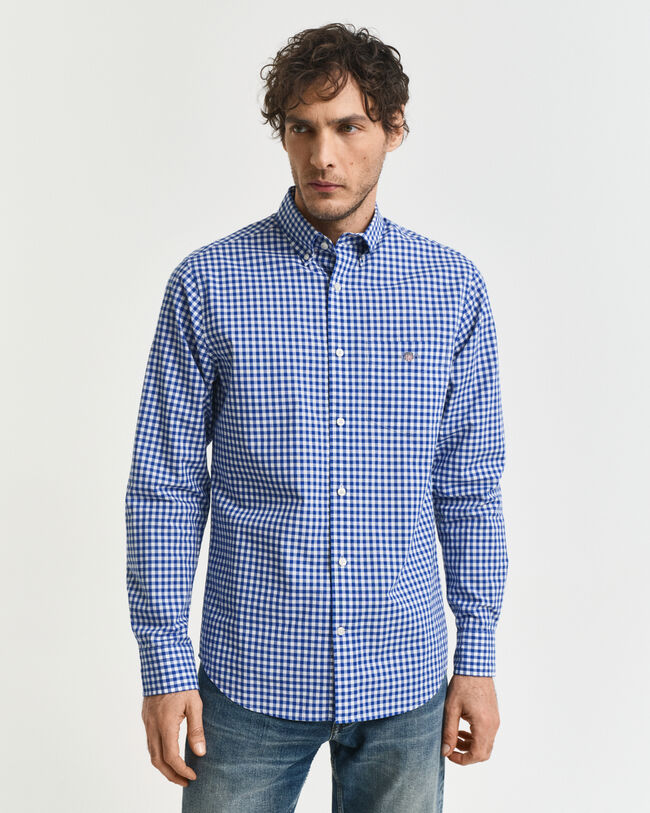 Camisa Regular Fit clásica de popelina a cuadros Vichy