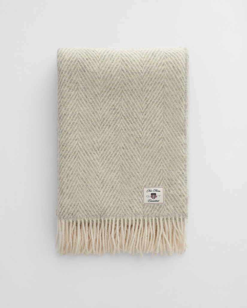 Colcha de lana con diseño de espiga