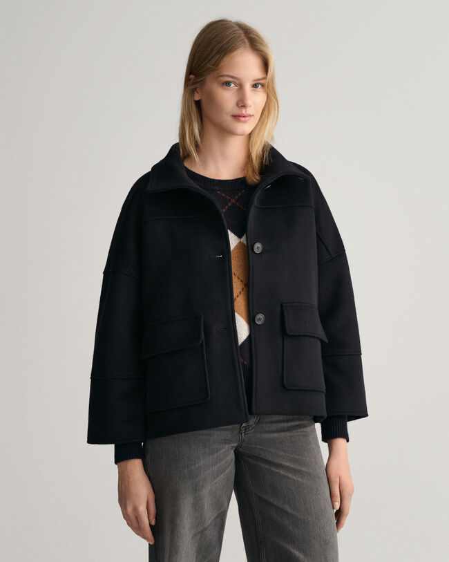 Chaqueta corta de mezcla de lana