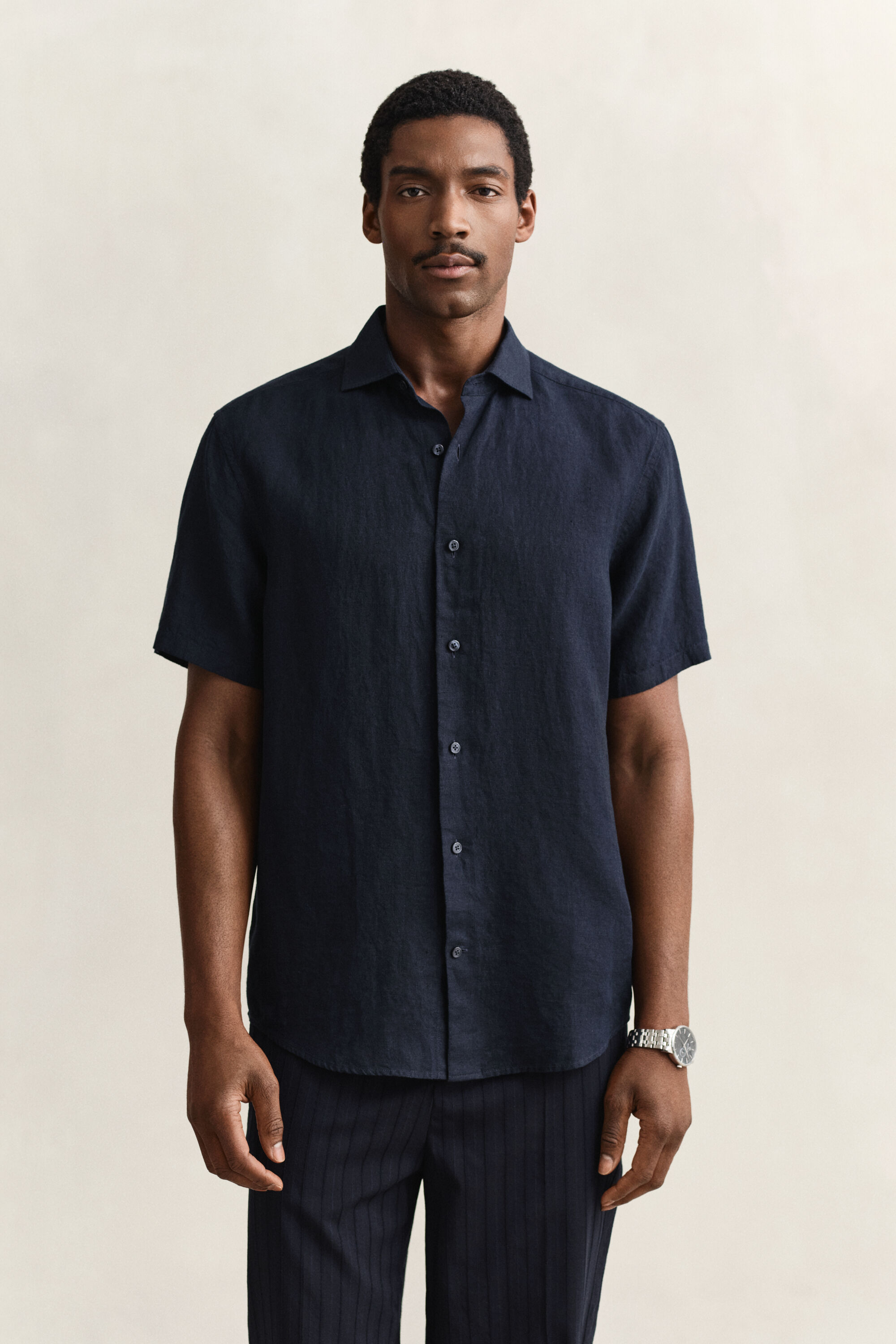 Camisa de manga corta de lino
