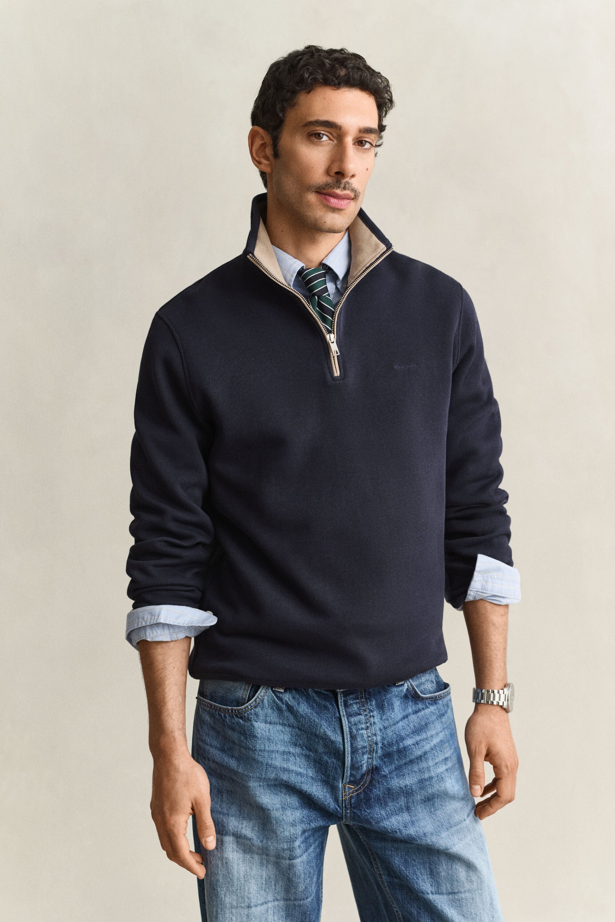 Sudadera Sacker Rib con media cremallera