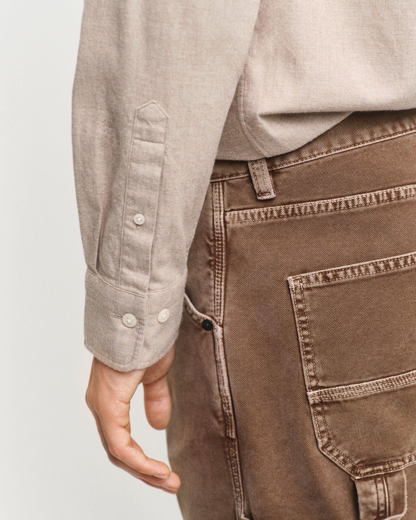 Camisa Regular Fit de franela jaspeada