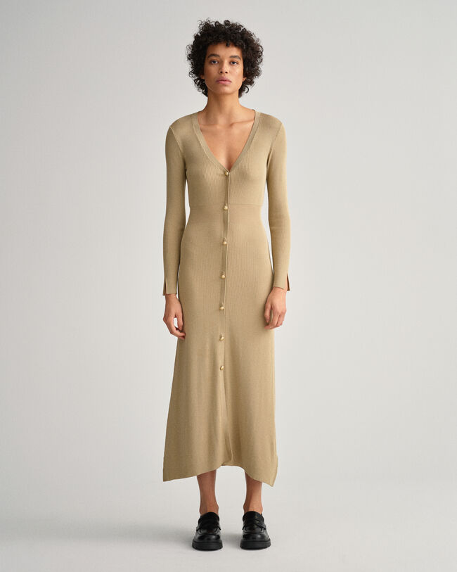 Vestido tipo cárdigan acanalado