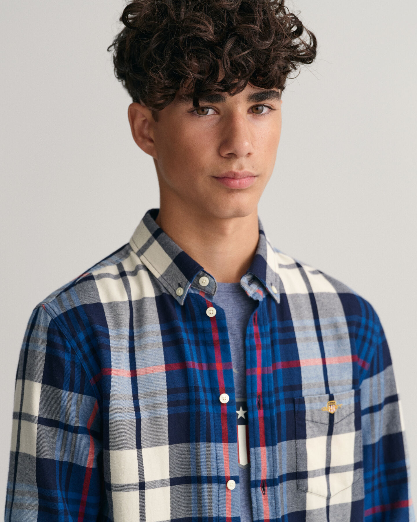 Camisa de franela a cuadros escoceses Teen Boys