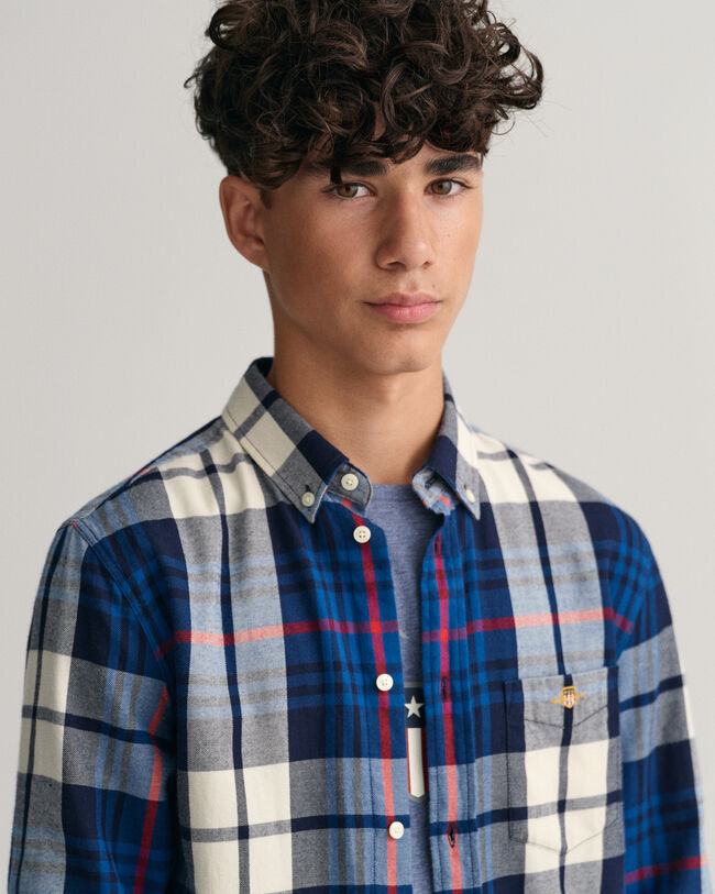 Camisa de franela a cuadros escoceses Teen Boys