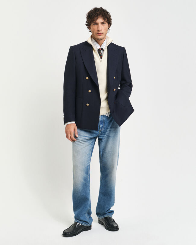 Jersey de algod&oacute;n con media cremallera y textura