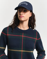 Vestido con cuello redondo y cuadros