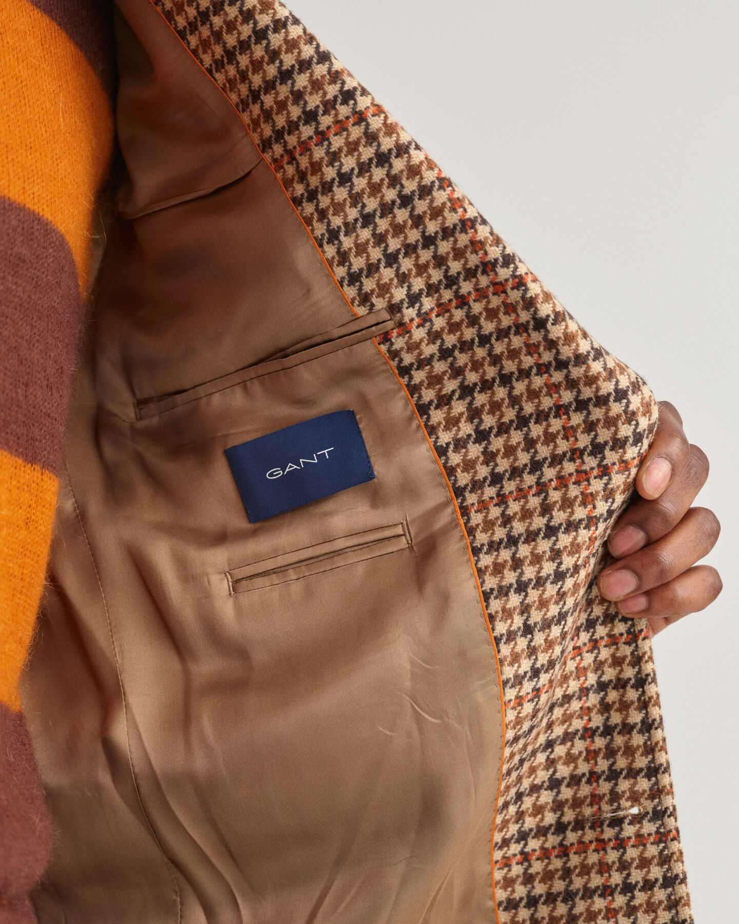 Americana de lana gruesa a cuadros