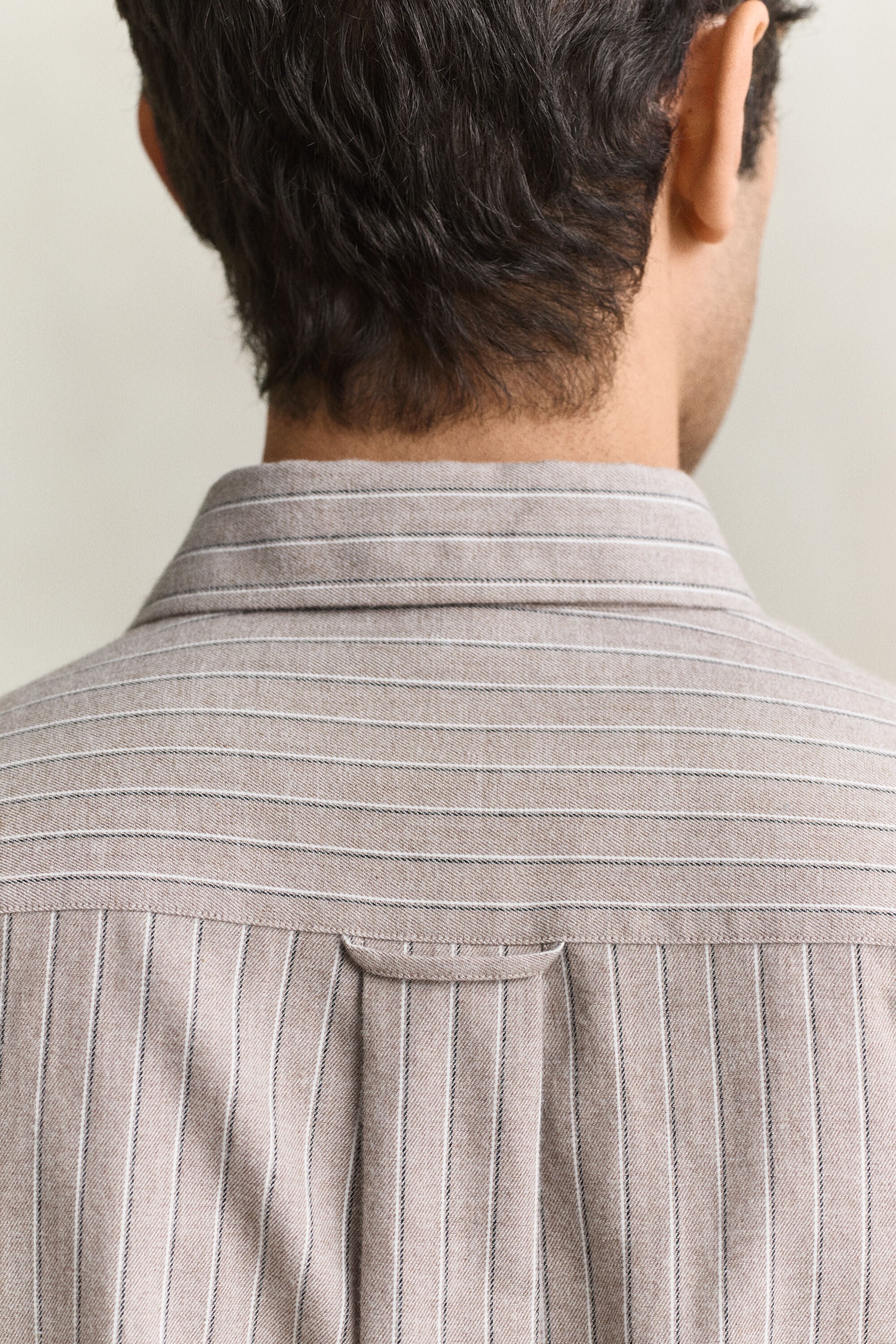 Camisa de franela jaspeada a rayas