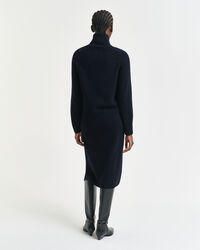 Vestido de cuello de cisne con detalle de punto