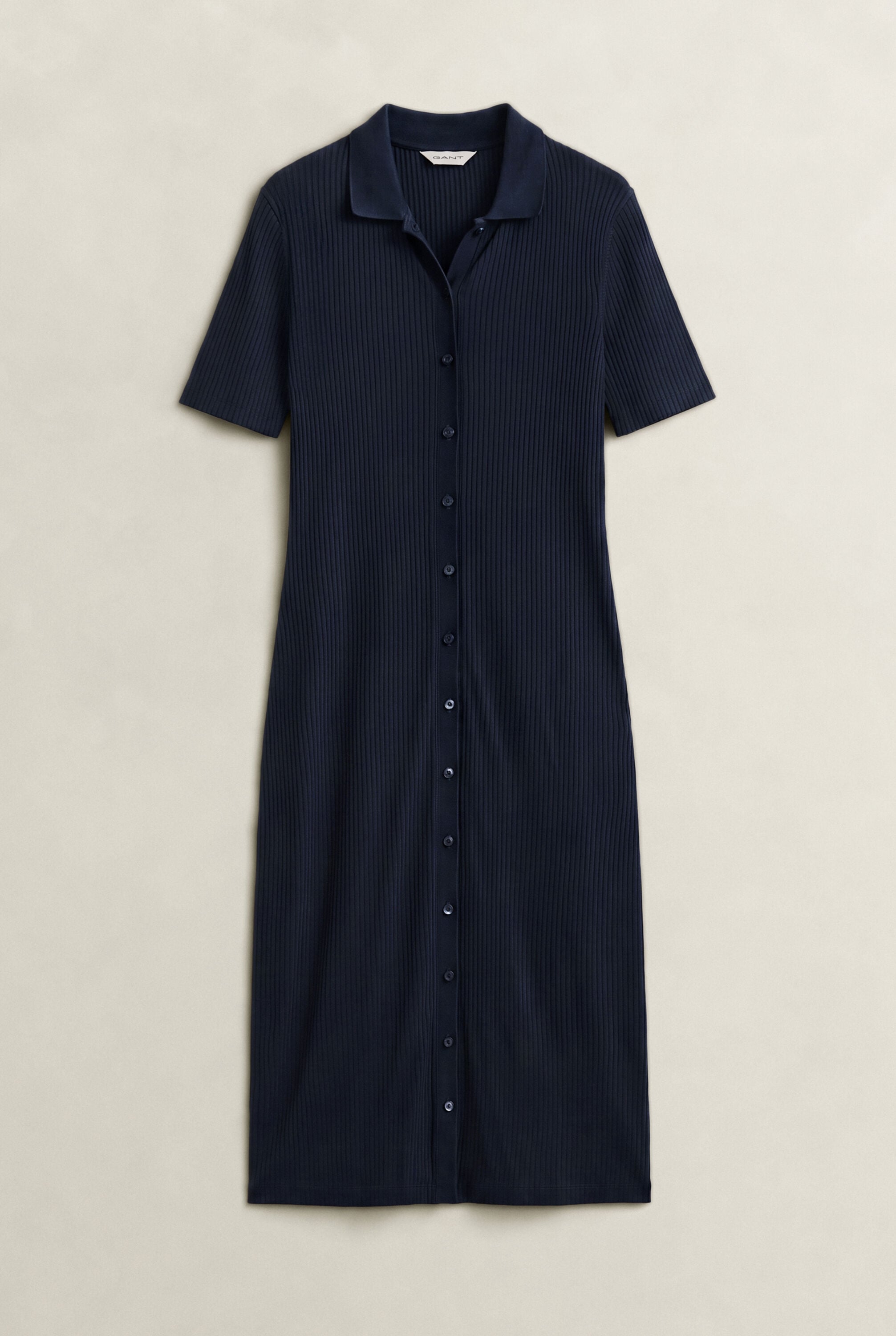 Vestido tipo polo Slim Fit acanalado