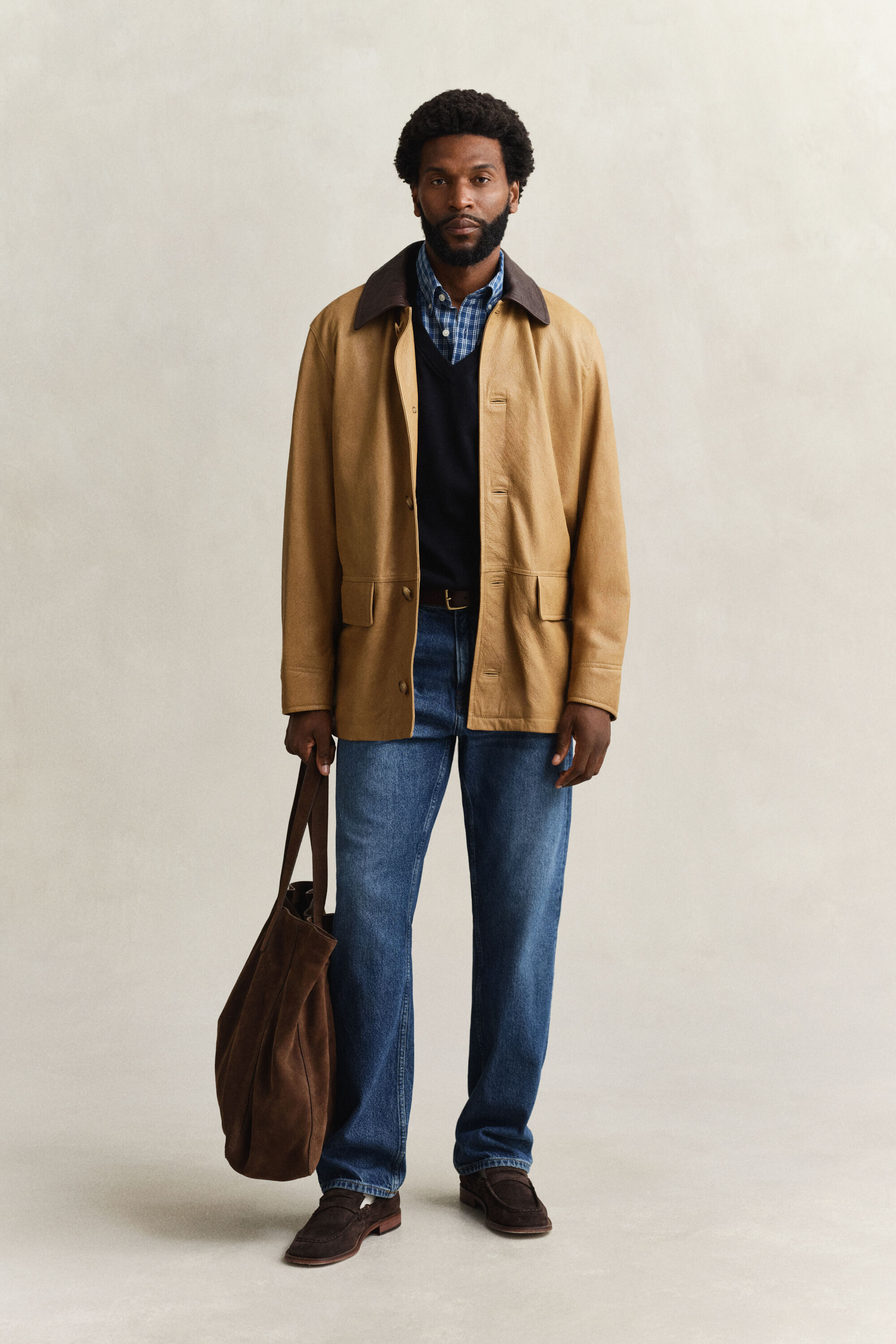 Camisa de cuadros añil