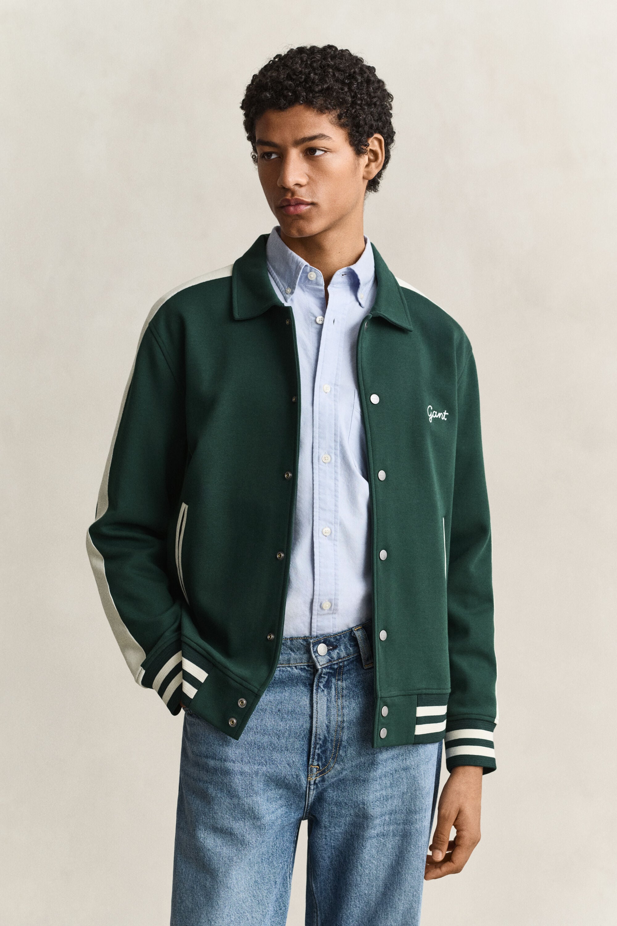 Chaqueta abotonada de interlock