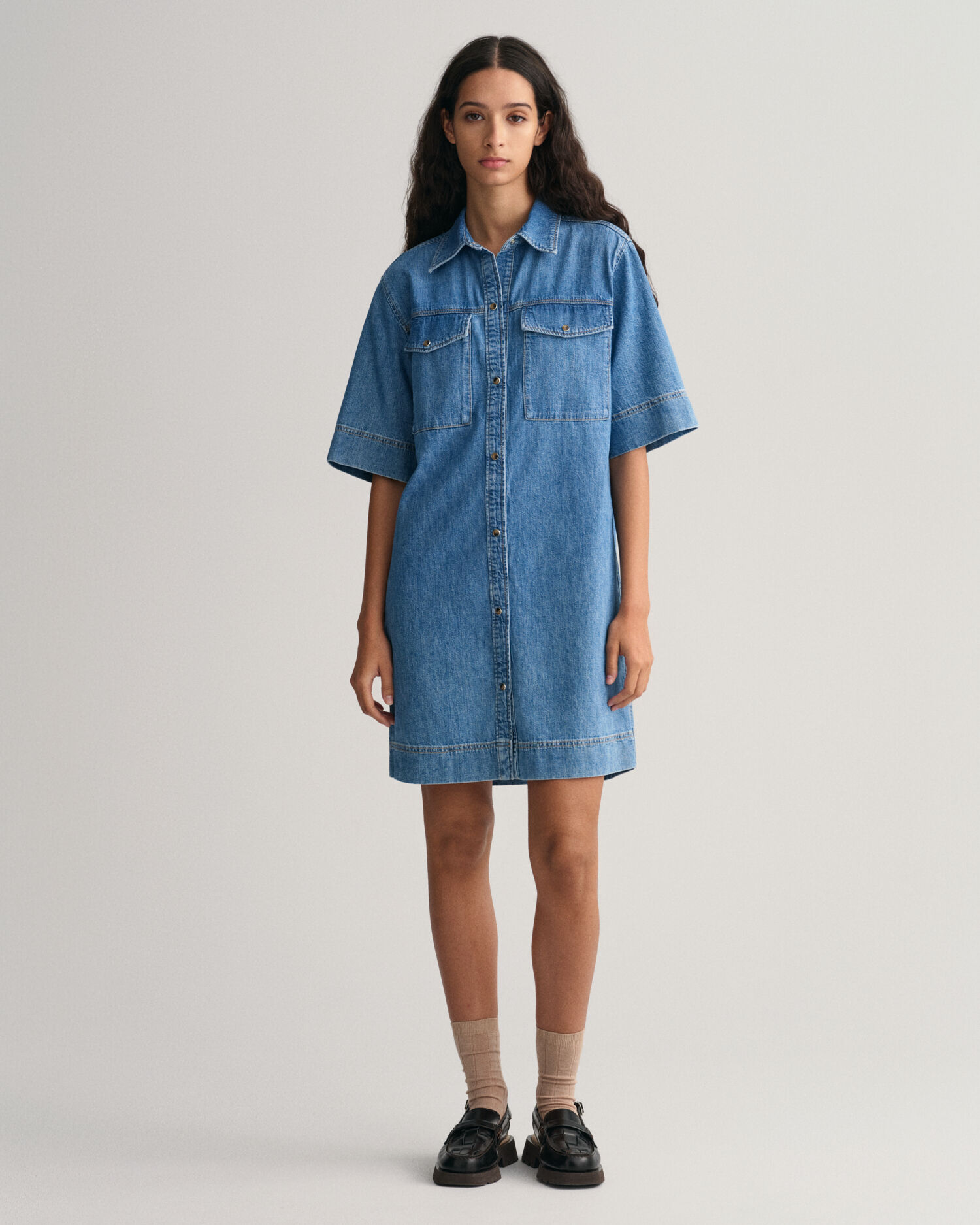 Vestido camisero store denim