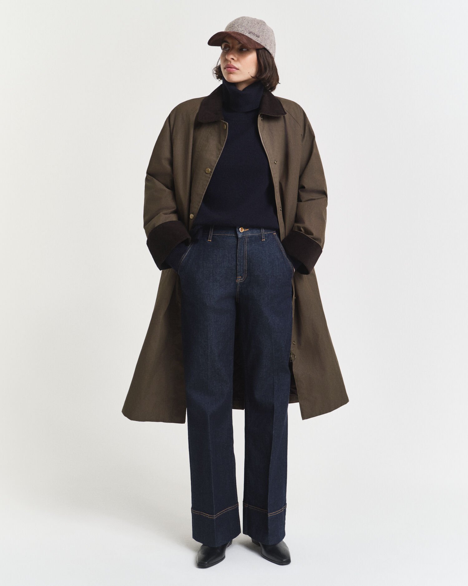 Jersey de cuello de cisne en suave mezcla de lana y cachemir