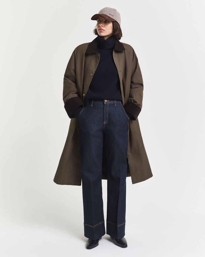 Jersey de cuello de cisne en suave mezcla de lana y cachemir