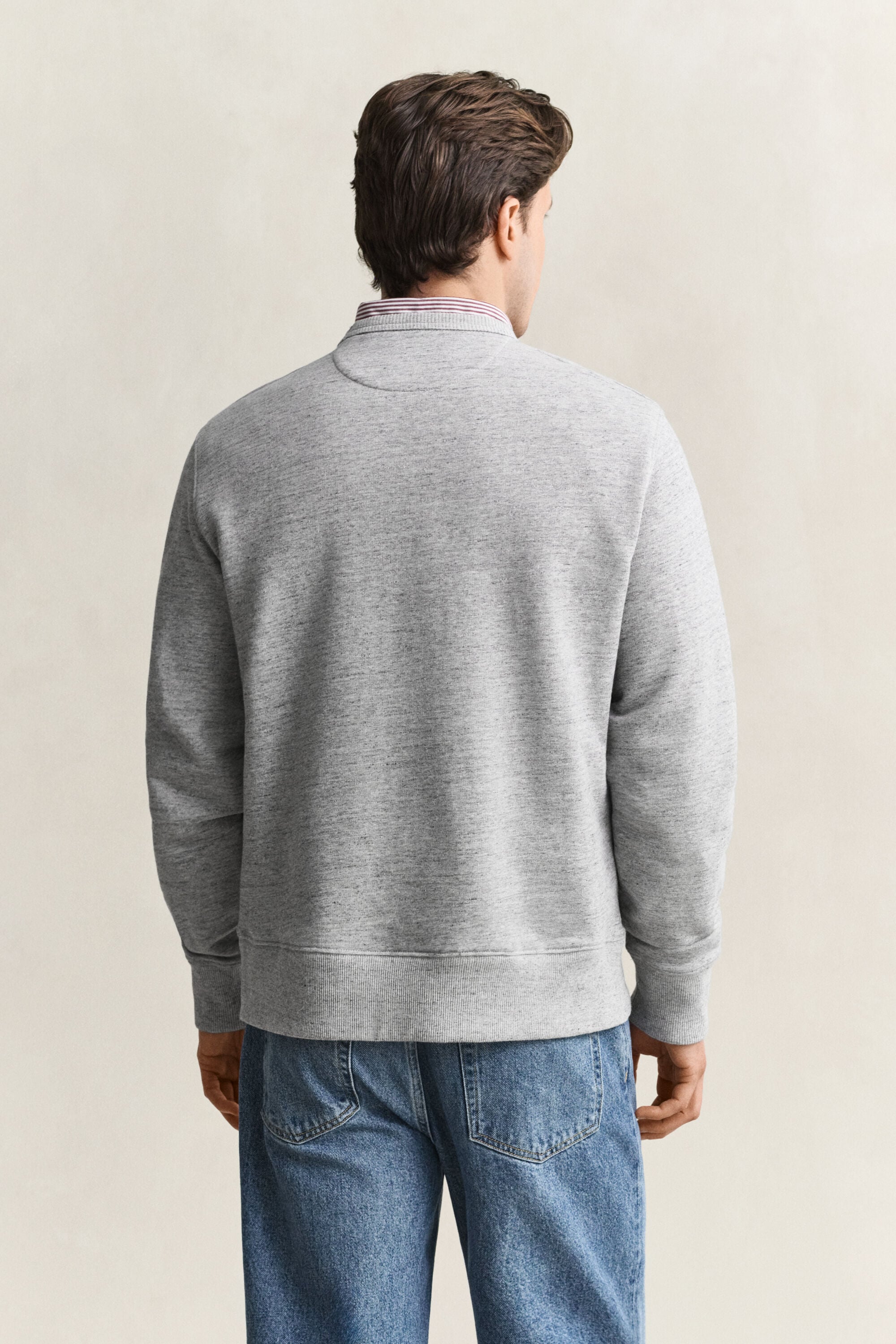 Sudadera jaspeada con cuello redondo