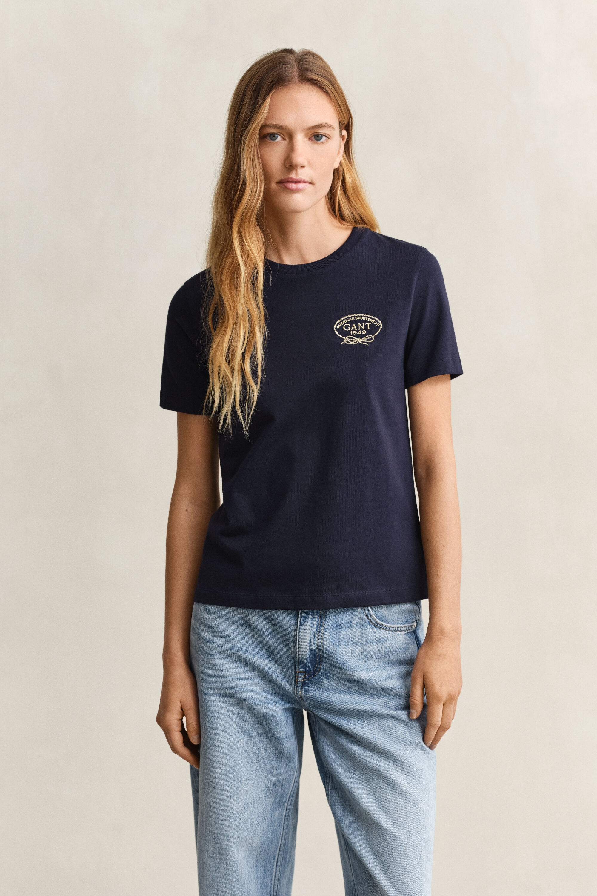 Camiseta con estampado de cuerda