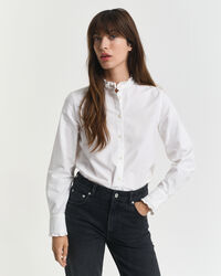 Blusa Oxford clásica con volantes