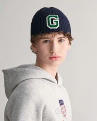 Gorro de punto acanalado con insignia G Teens