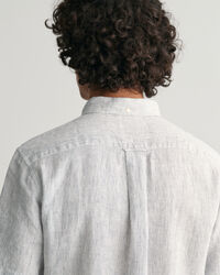 Camisa Regular Fit de manga corta y lino a rayas