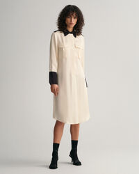 Vestido camisero con bloques de color