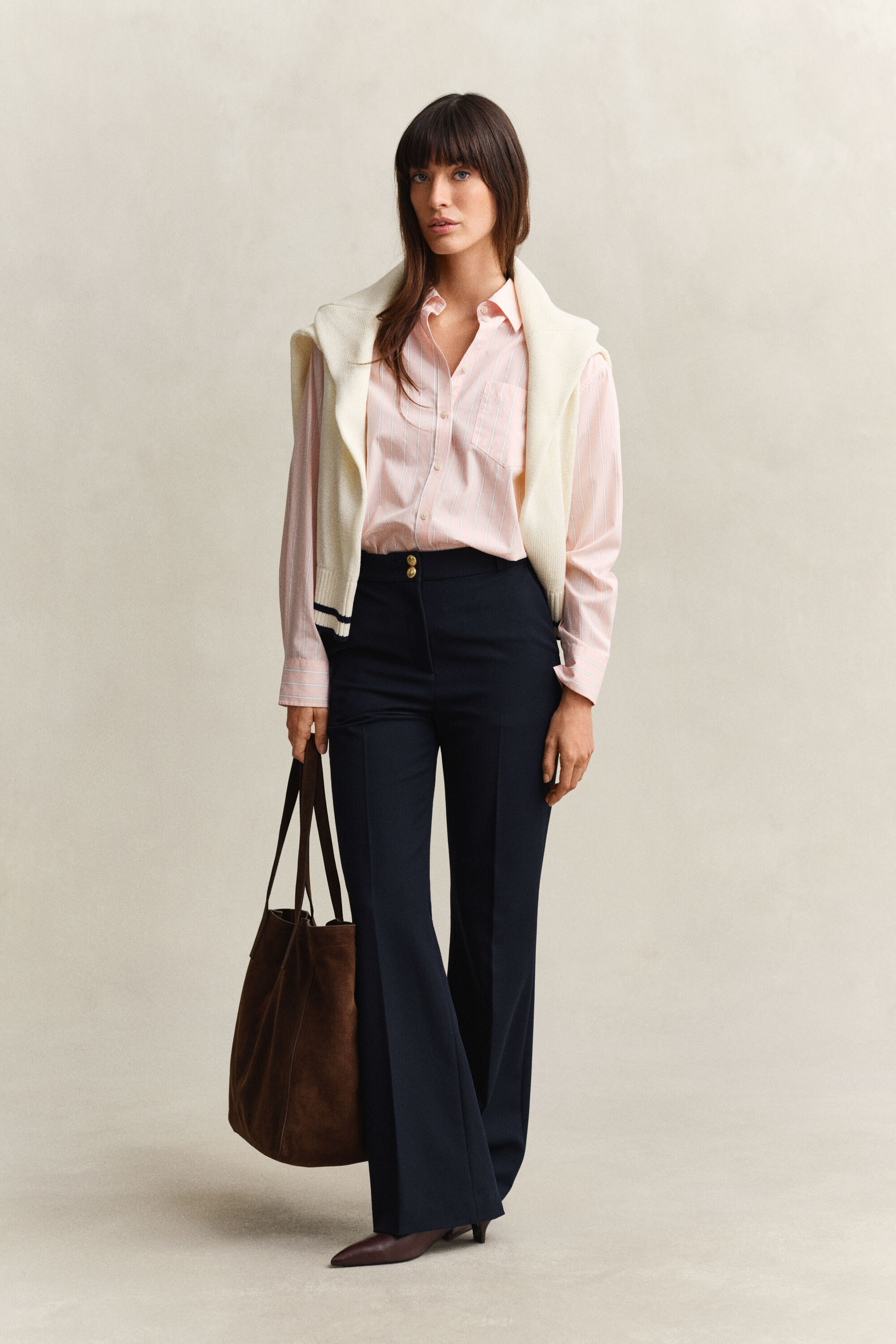 Camisa Relaxed Fit clásica de popelina a rayas