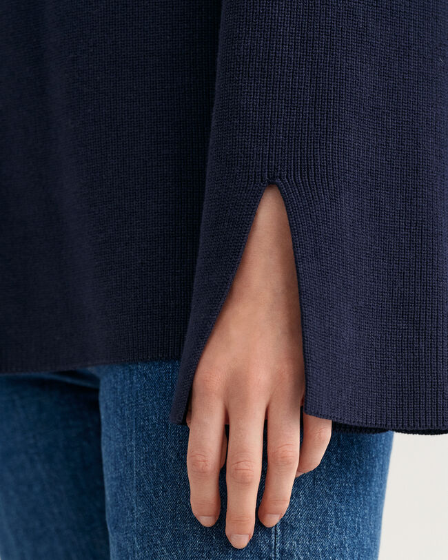 Jersey acanalado de cuello cerrado