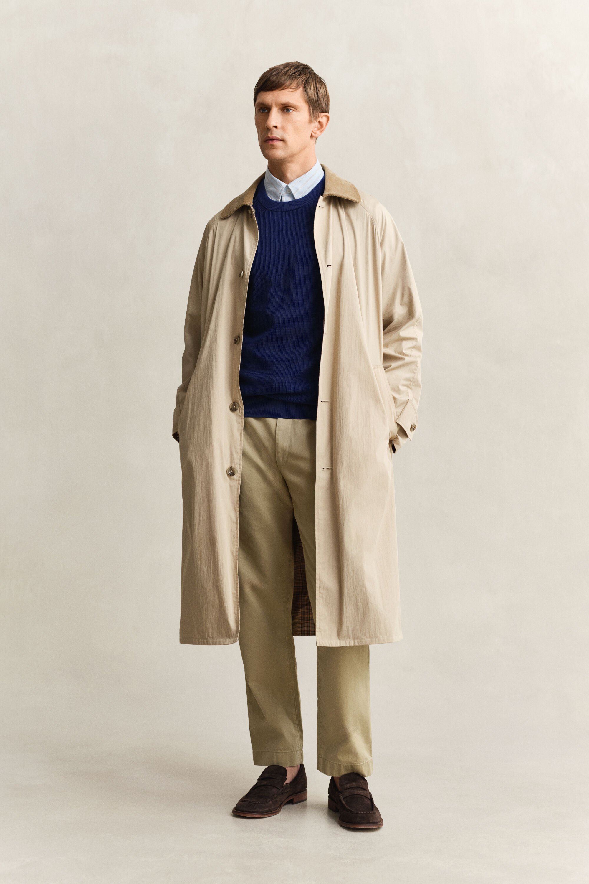 Jersey de algodón con cuello redondo Textured