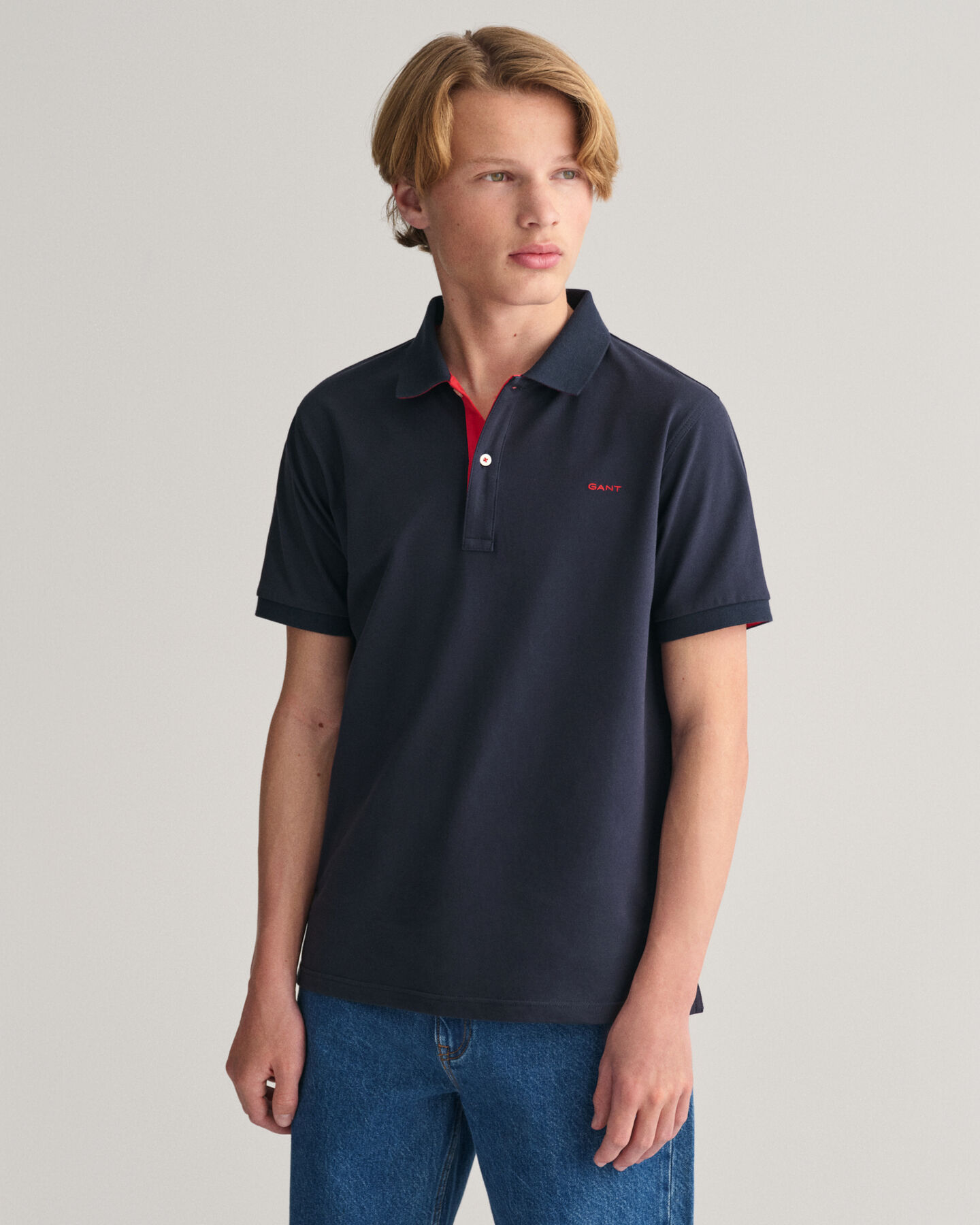 Polo de piqu&eacute; en contraste Teens