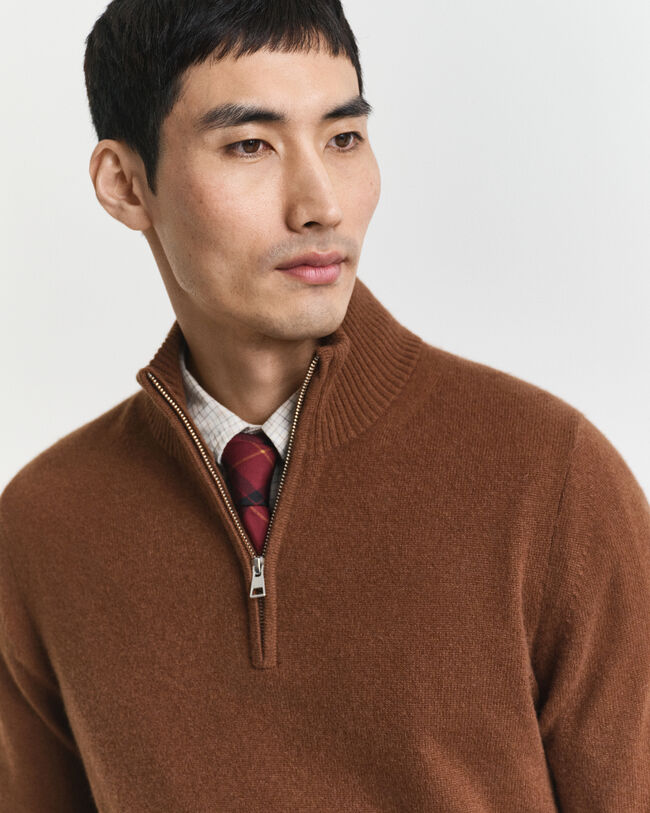 Jersey de cachemir con media cremallera