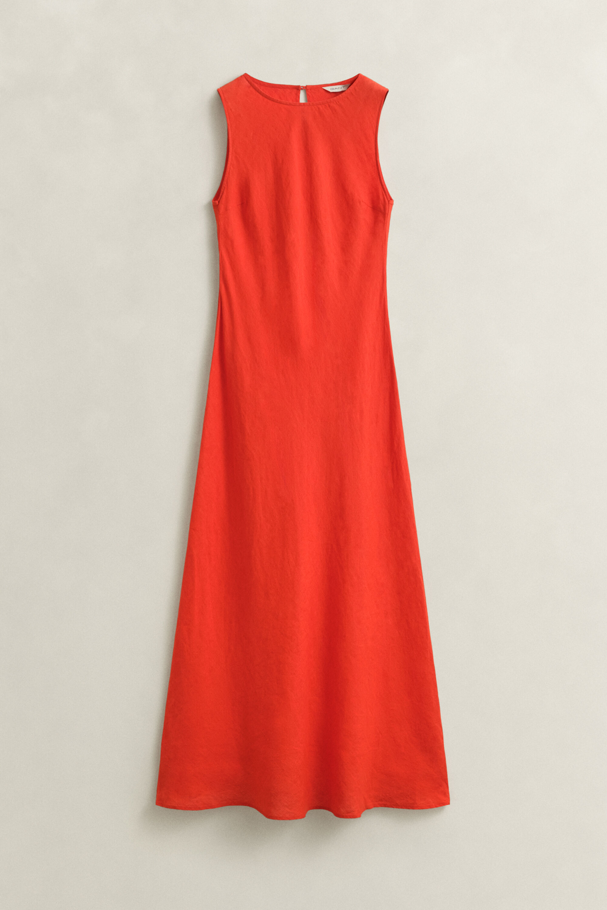 Vestido midi de lino cortado al bies