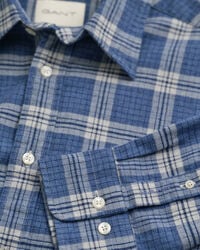 Camisa Regular Fit de franela jaspeada a cuadros