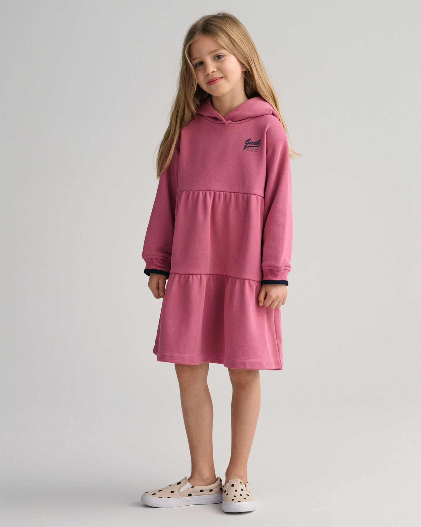 Vestido estilo sudadera con capucha escalonado GANT USA Girls