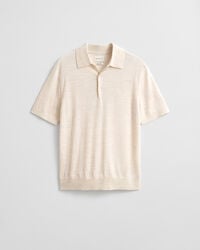 Jersey tipo polo de manga corta de lana merino extrafina