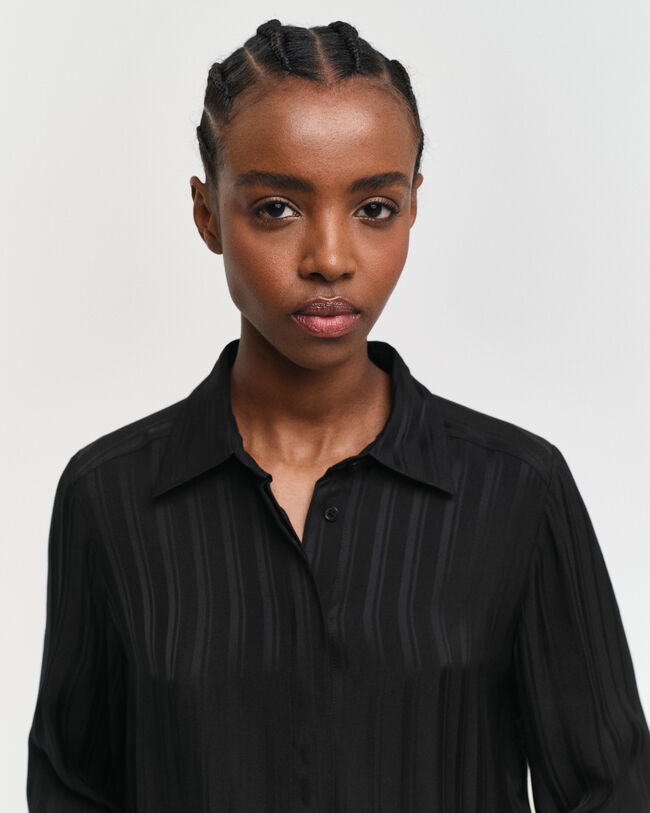 Camisa de sat&eacute;n a rayas Regular Fit