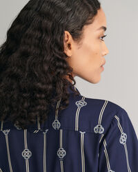 Vestido camisero estampado de manga corta