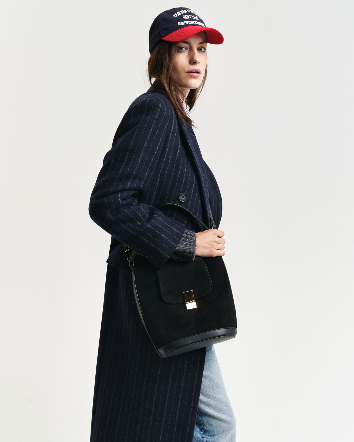 Bolso bombonera de ante