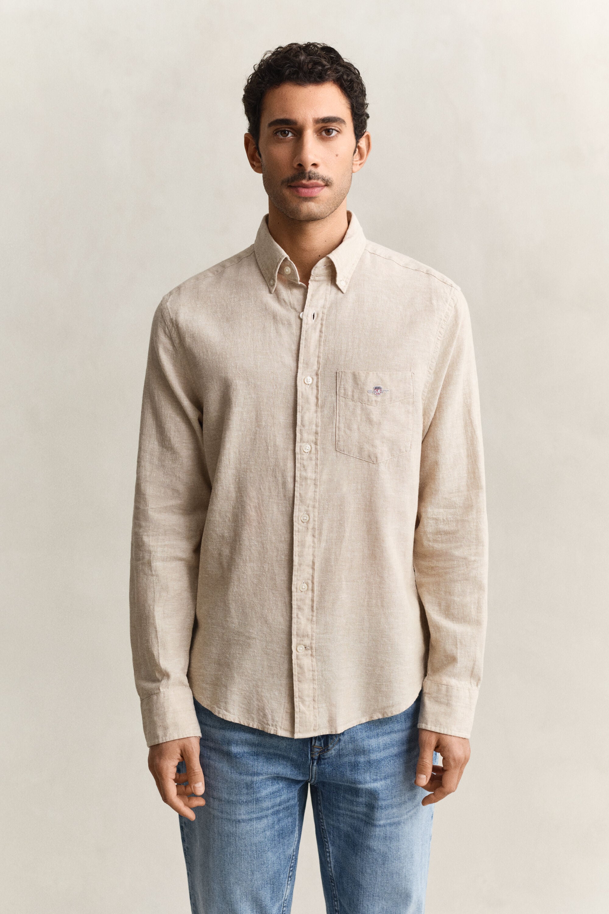 Camisa de mezcla de lino