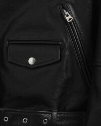 Cazadora motera de piel