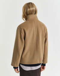 Chaqueta corta de lana con cremallera