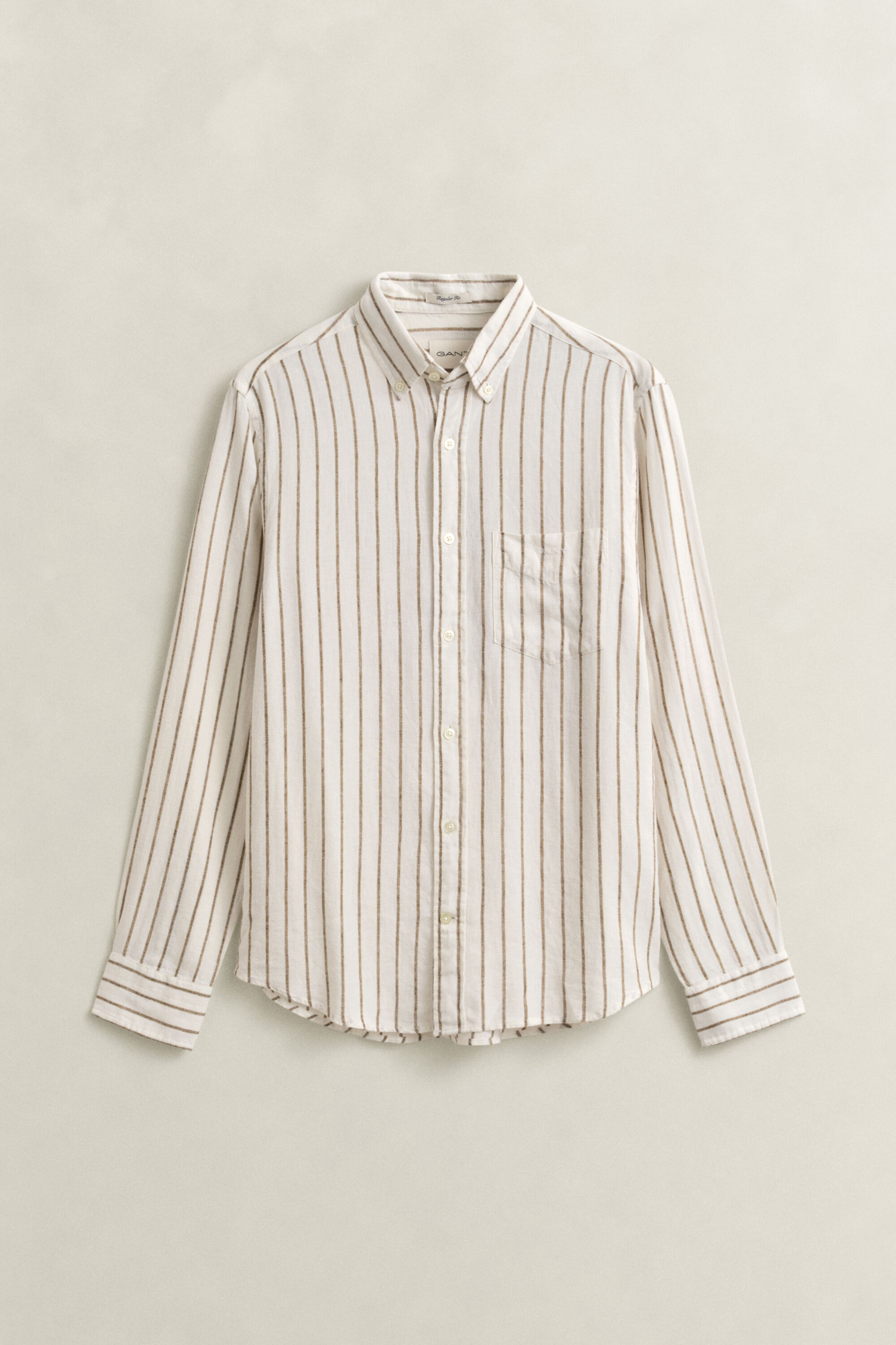 Camisa de mezcla de lino a rayas